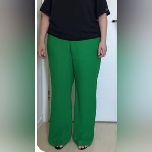 NYC New York Clothing Co Pants Women Pockets And Elastic Waist Size 2X Green